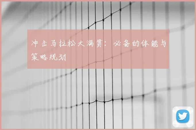 冲击马拉松大满贯：必备的体能与策略规划